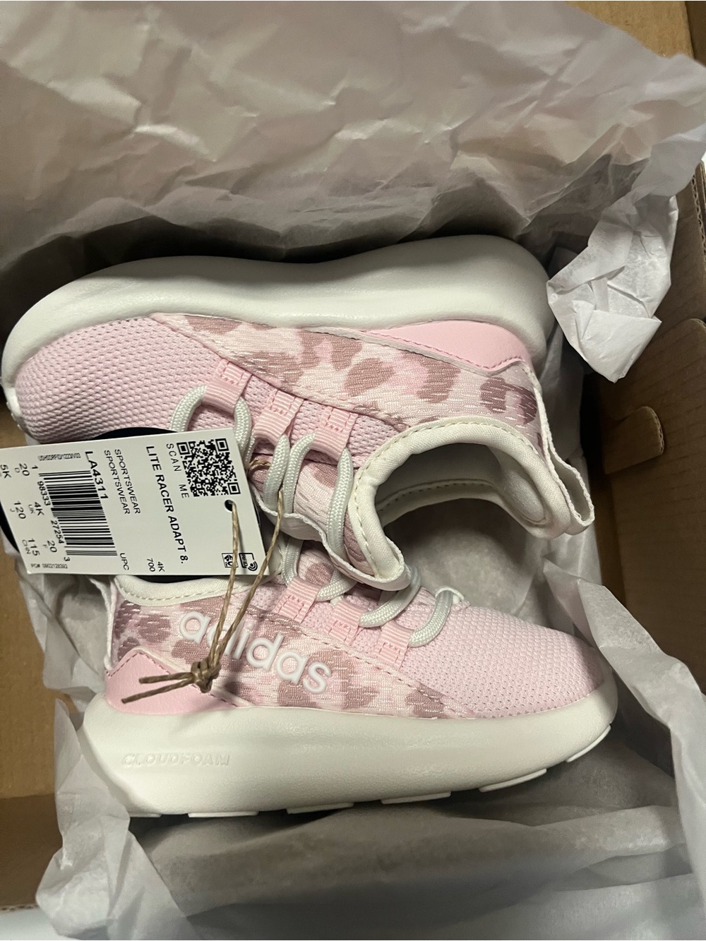 adidas Kids Lite Racer Adapt 3.0 Sneakers - Light Pink